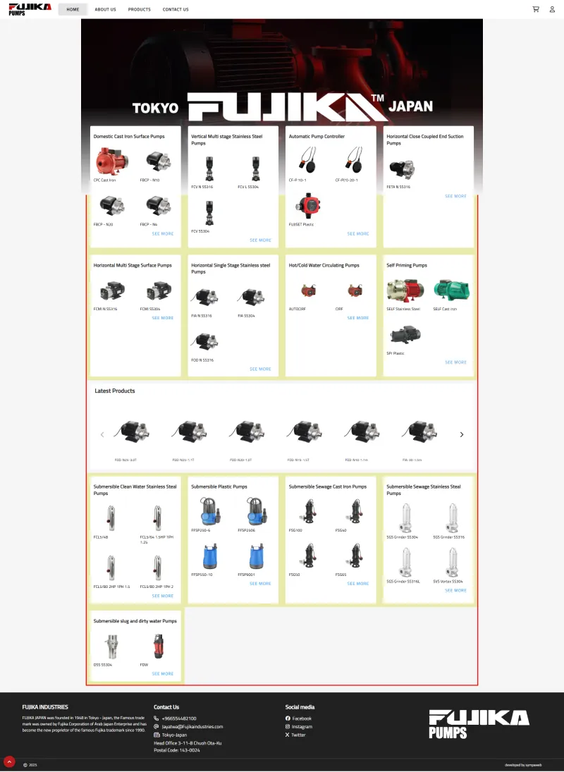 متجر فوجيكا الشرق الاوسط للمضخات 